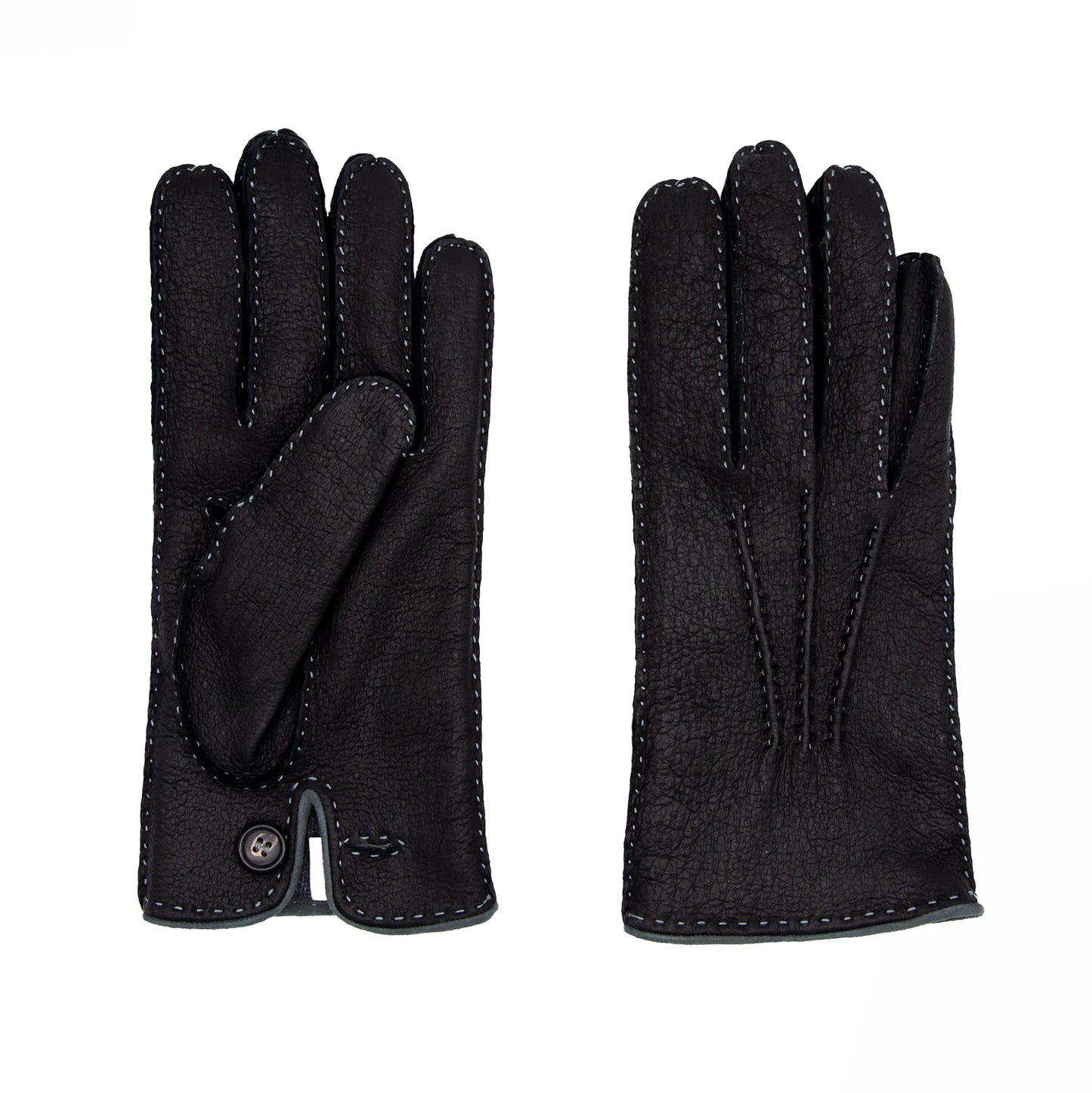 Men's cork peccary leather gloves cashmere lined