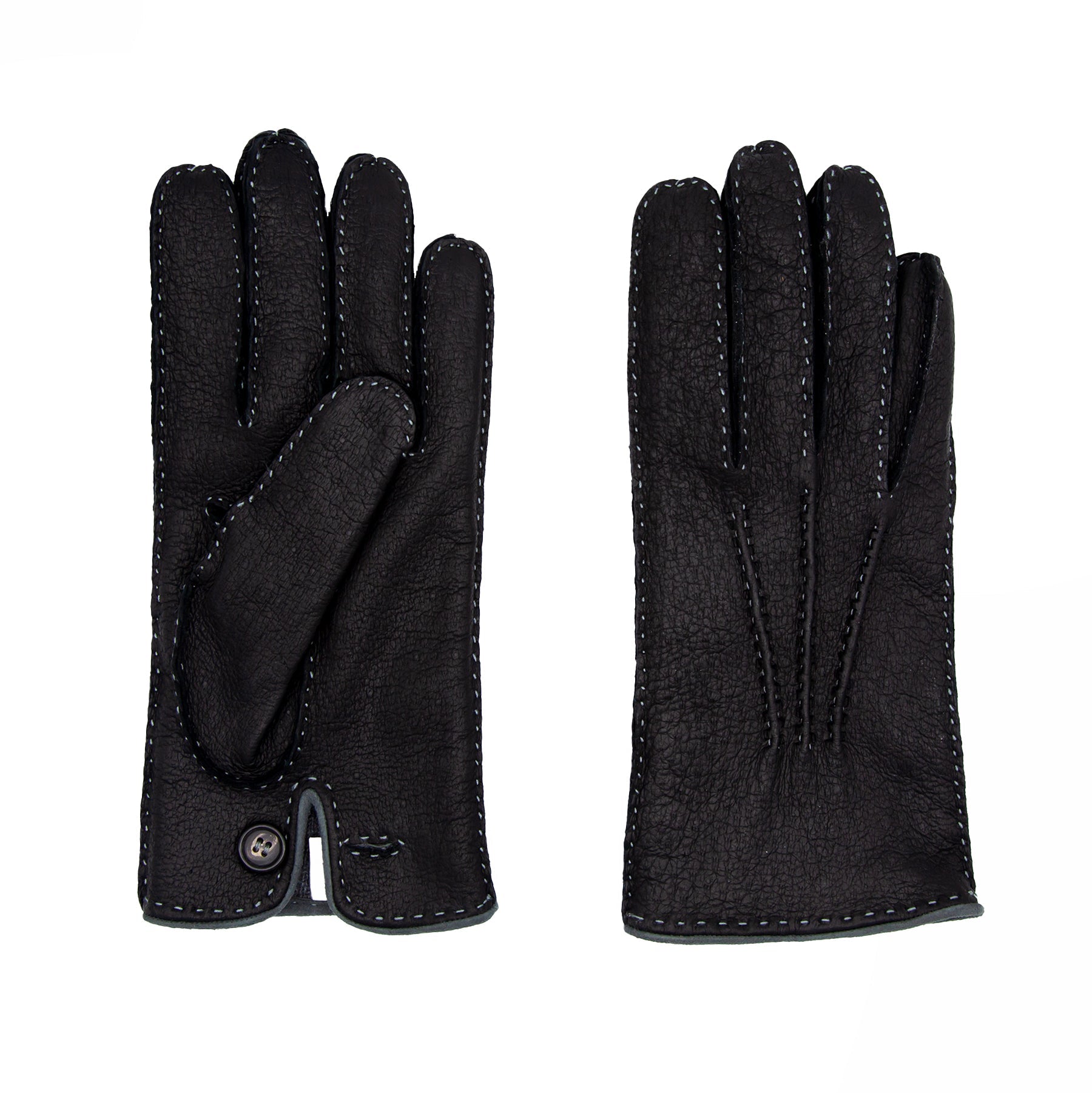 Men's cork peccary leather gloves cashmere lined