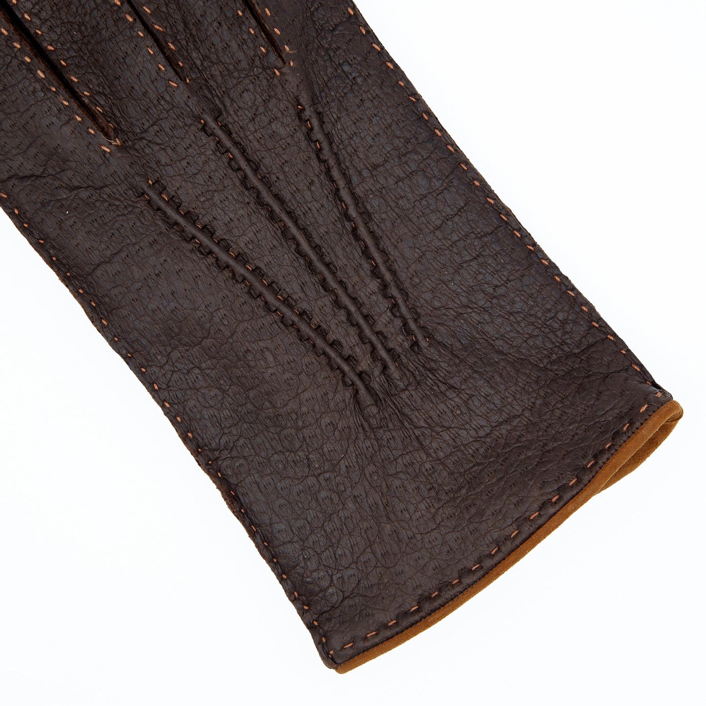 Men's cork peccary leather gloves cashmere lined