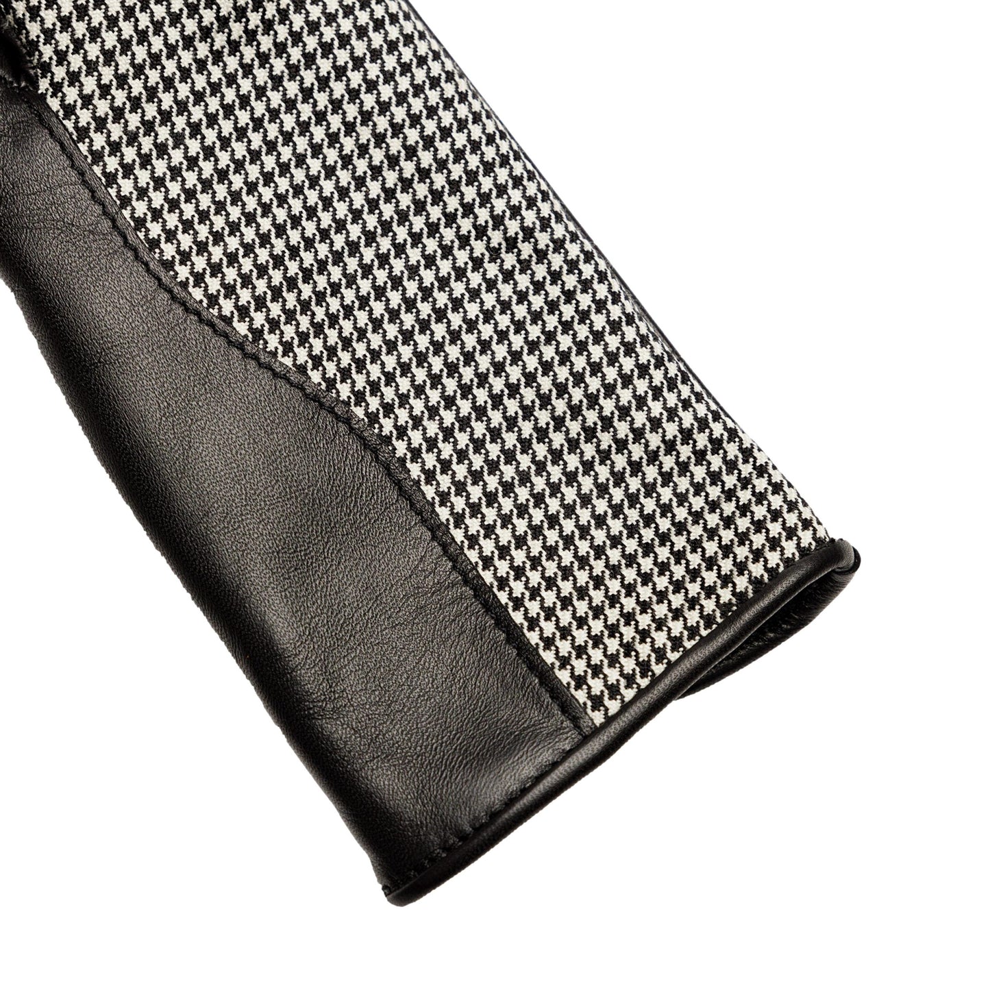 Women's nappa leather and Holland&Sherry wool gloves with button closure and cashmere lined