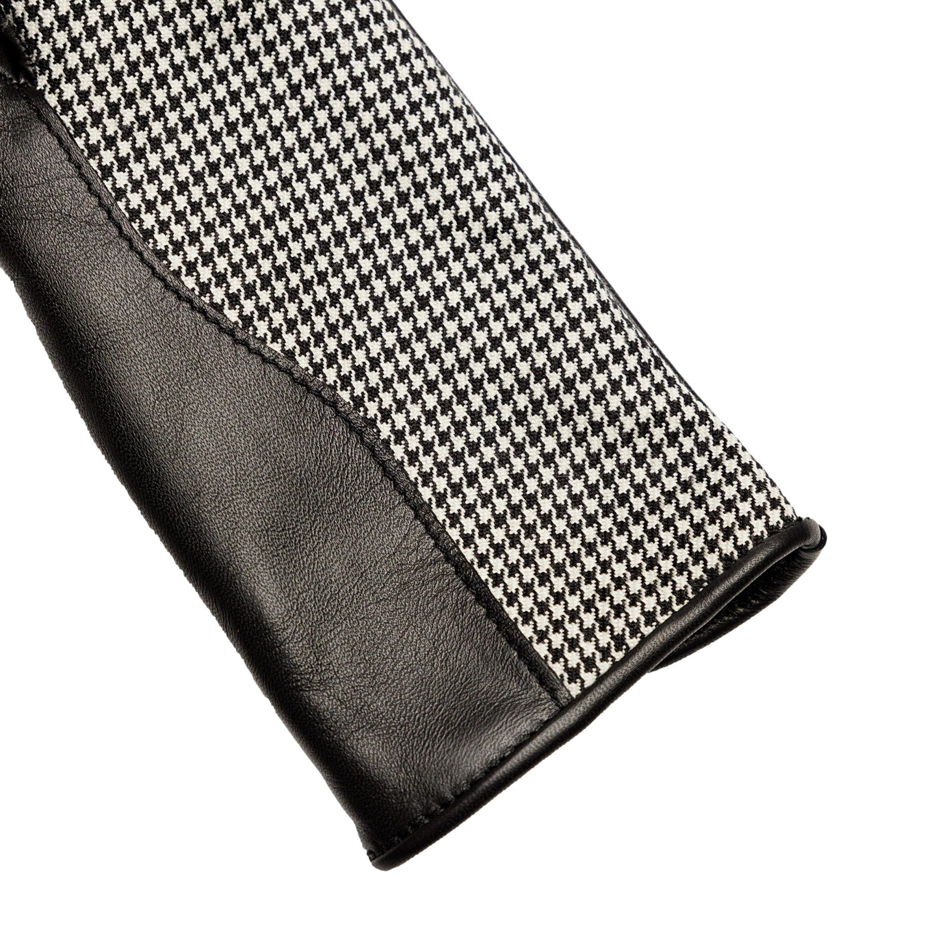 Women's nappa leather and Holland&Sherry wool gloves with button closure and cashmere lined