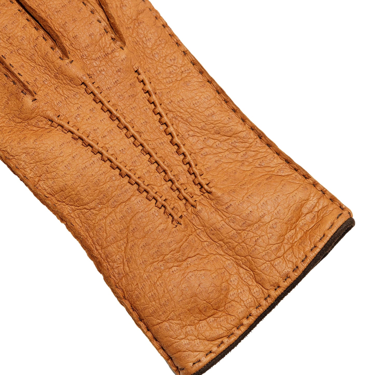 Men's cork peccary leather gloves cashmere lined