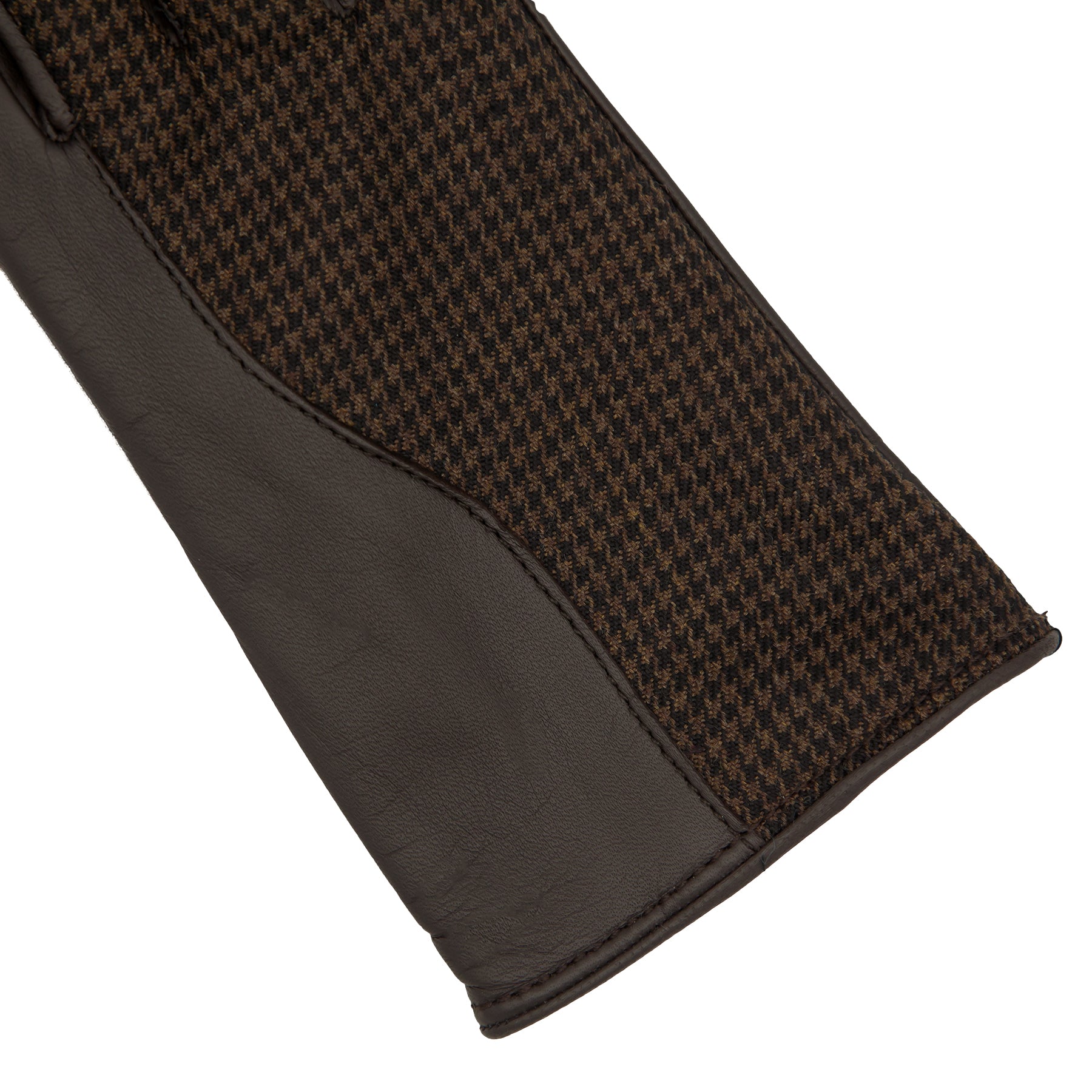 Women's nappa leather and Holland&Sherry wool gloves colour brown with button closure and cashmere lined