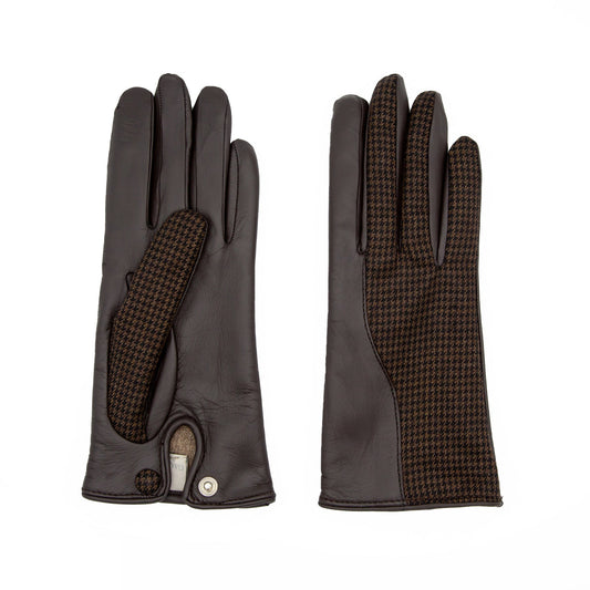 Nettuno: touchscreen leather gloves with a shower-proof suede top