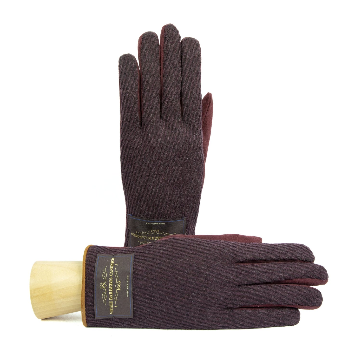 Men's suede leather gloves with Vitale Barberis Canonico wool top