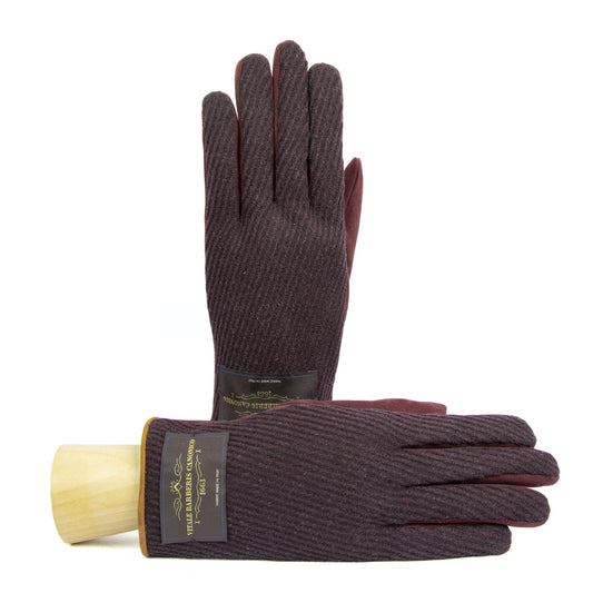 Men's suede leather gloves with Vitale Barberis Canonico wool top