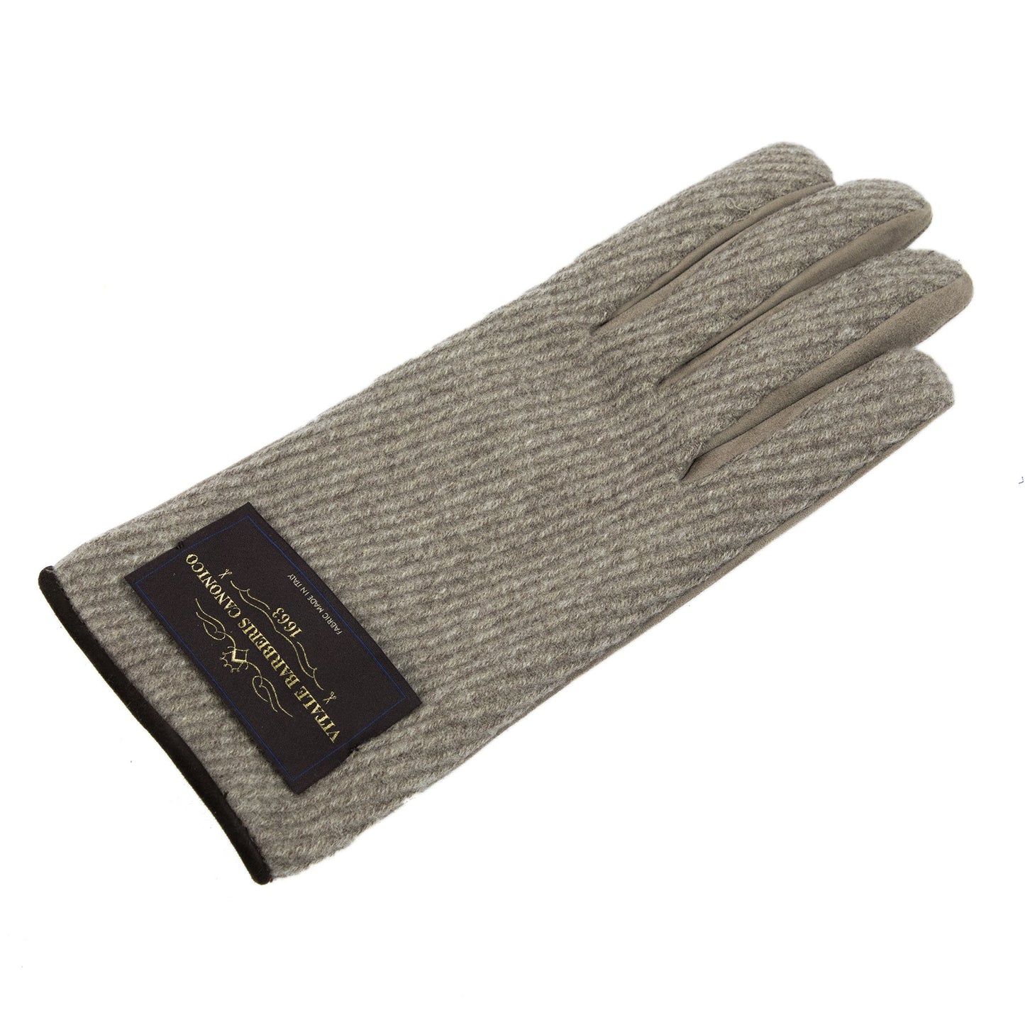 Men's suede leather gloves with Vitale Barberis Canonico wool top
