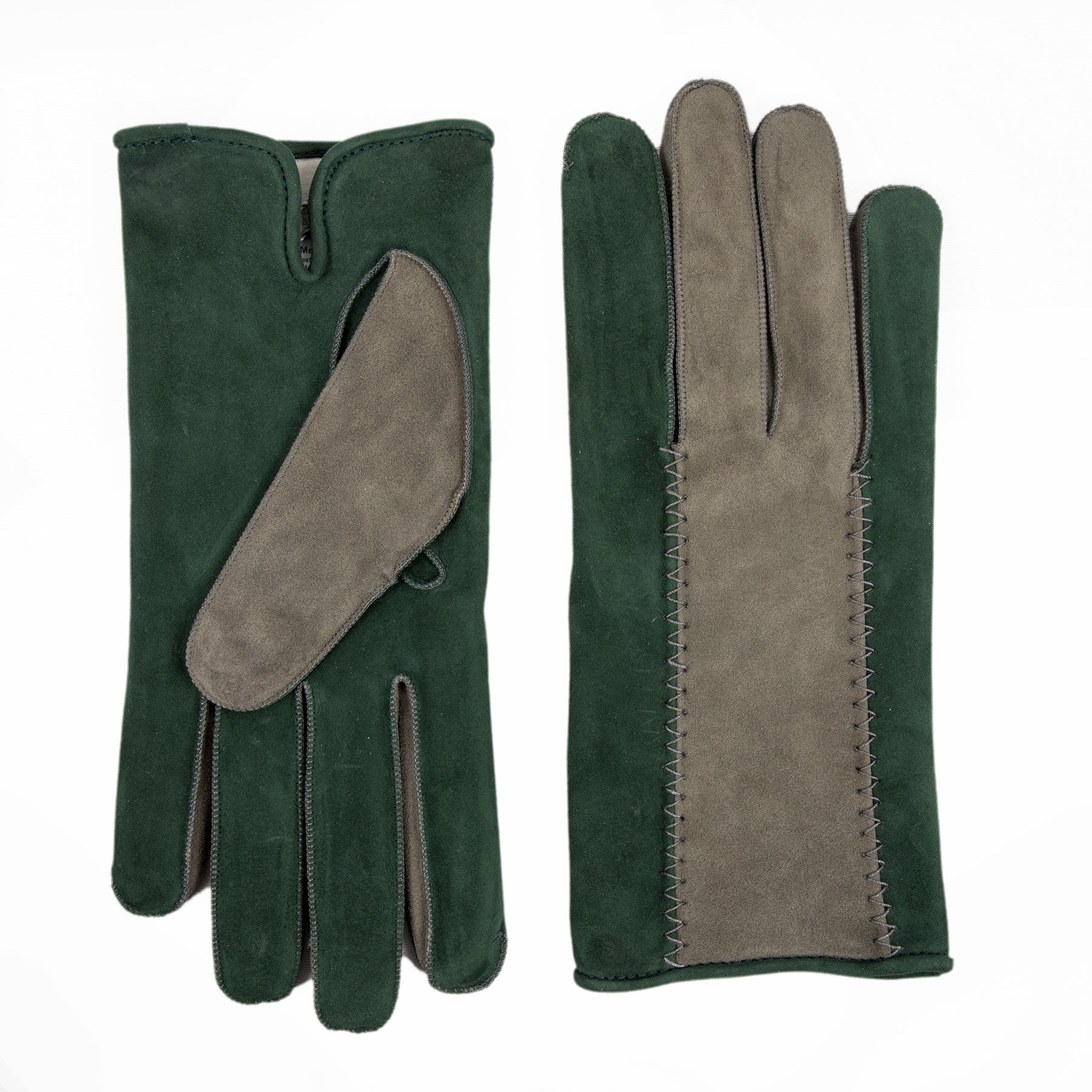 TRABUCCO -  Men's bicolor suede leathter gloves, mix cashmere lined