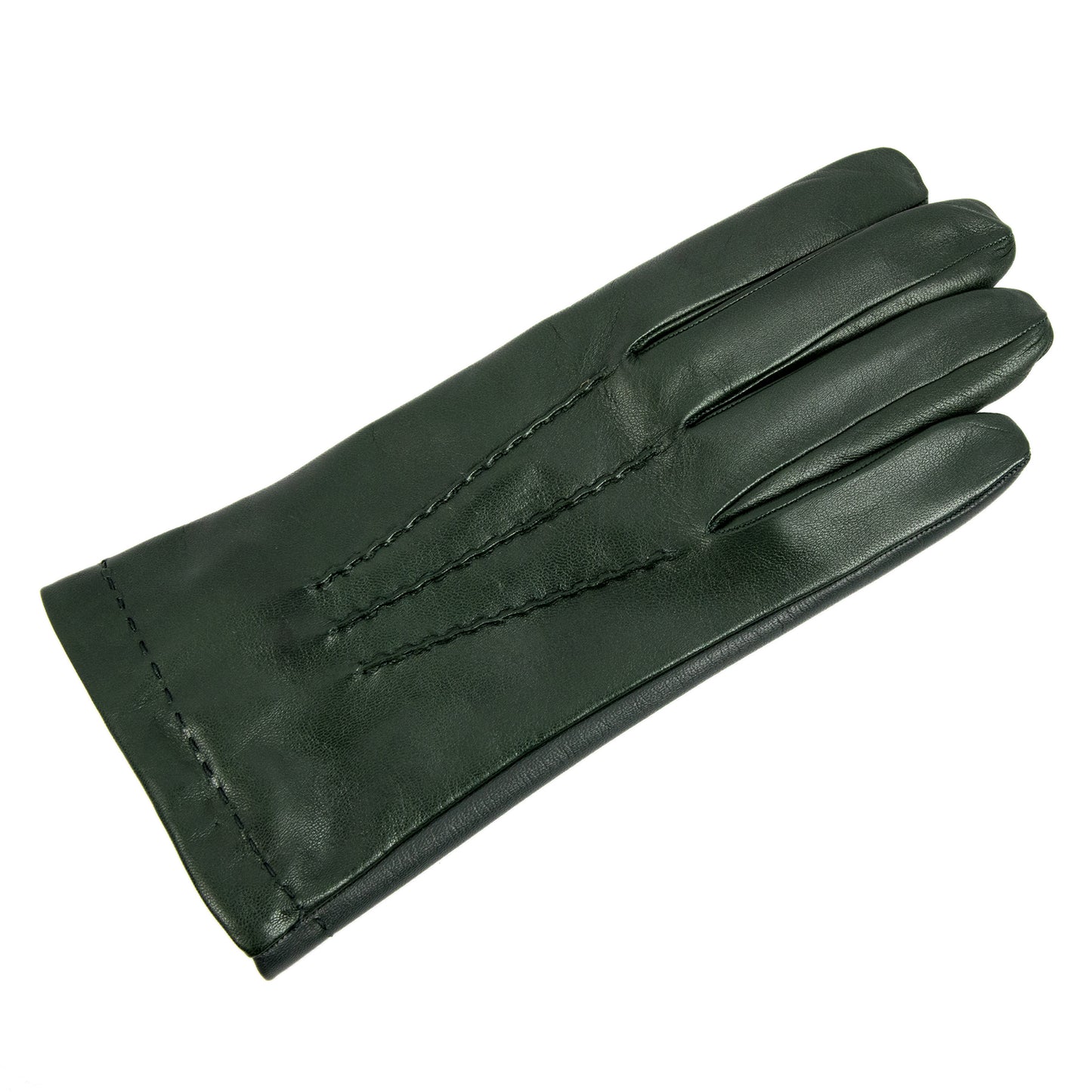 Men's bottle green  nappa leather gloves and touchscreen palm