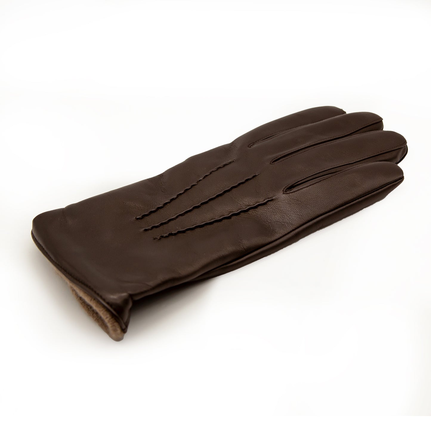 Men's brown nappa leather gloves and cashmere lining