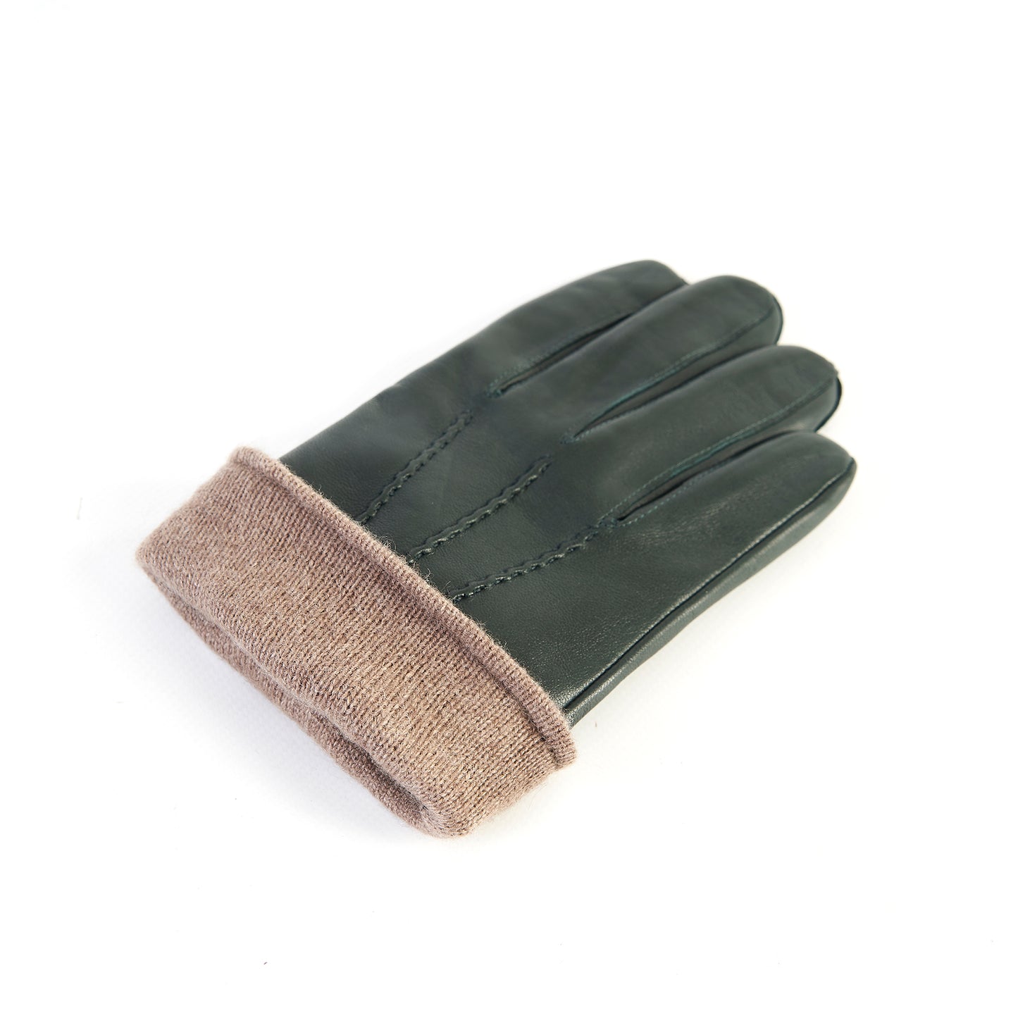 Men's green nappa leather gloves and cashmere lining