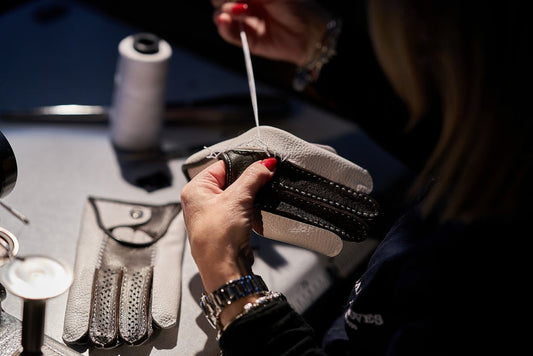 Handstitched deerskin gloves