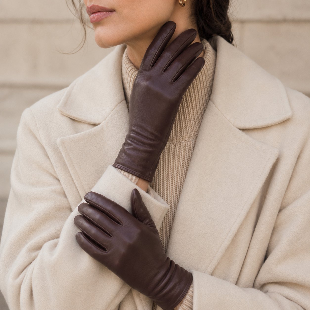 Women's Touchscreen Leather Gloves - Conductive thread – Gala Gloves