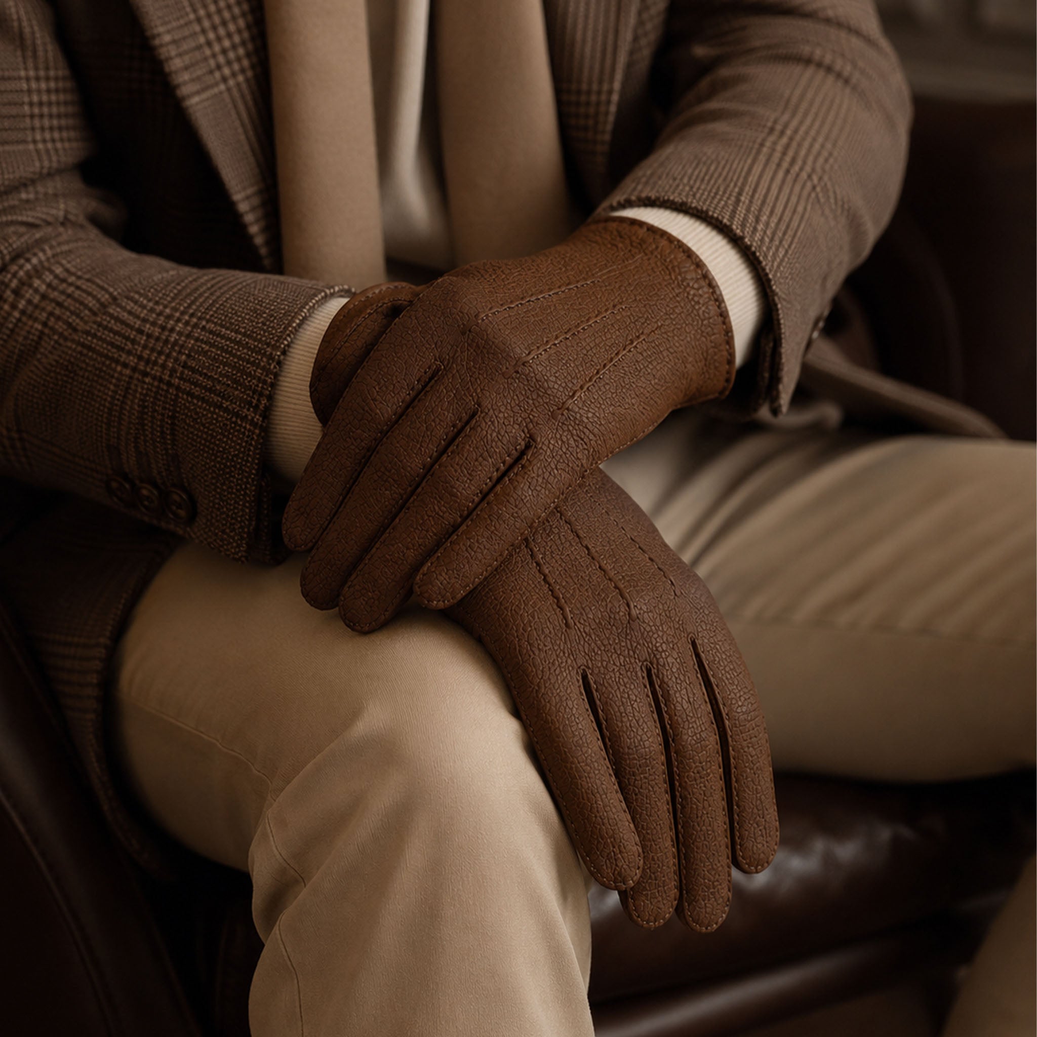 【IENA】 GALA GLOVES Men's nubuck gloves - Velvet-soft full-grain, made in Naples