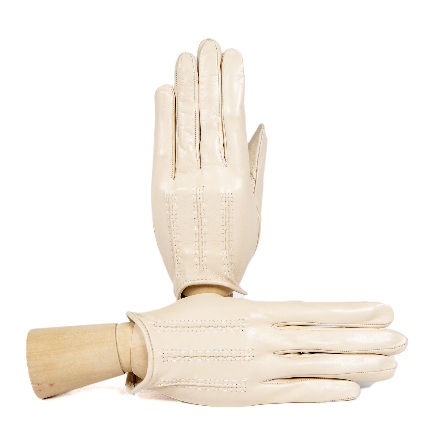 Women's cream unlined spring gloves