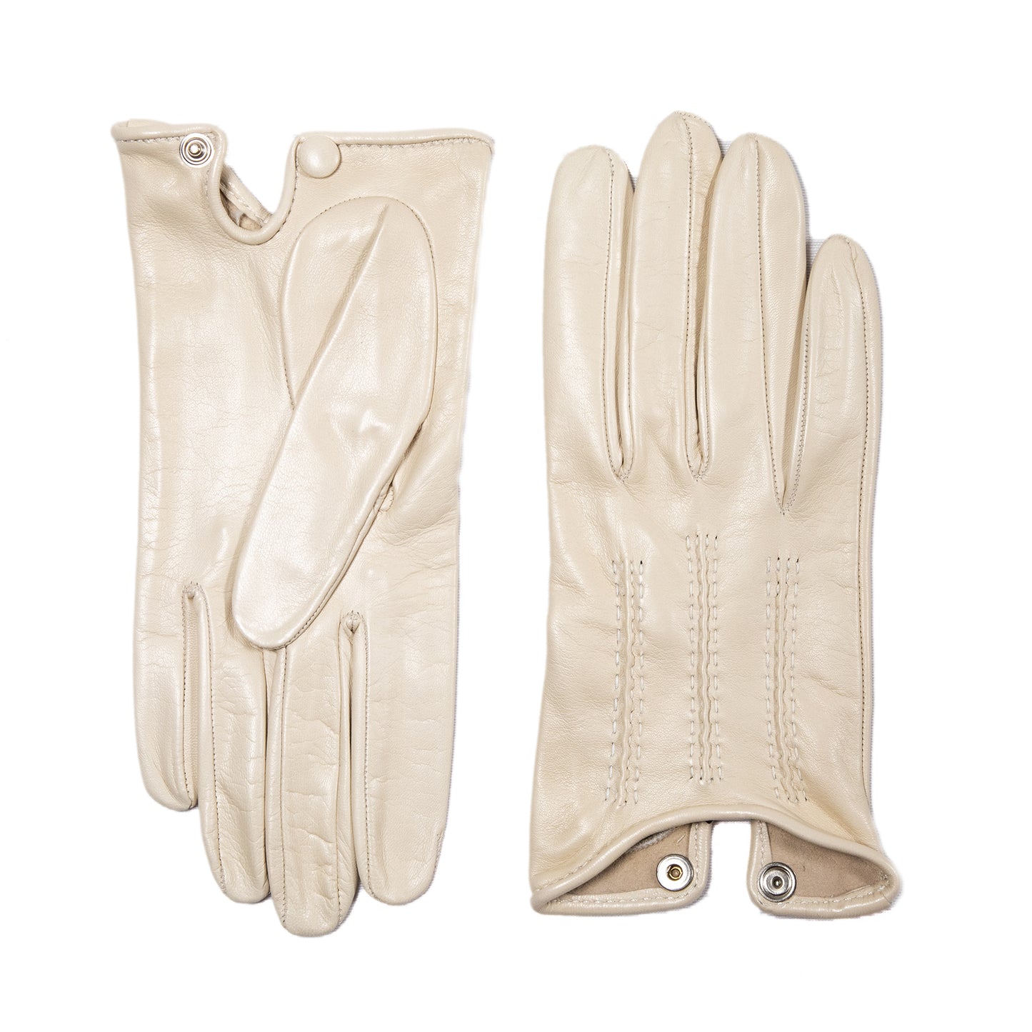 Women's cream unlined spring gloves