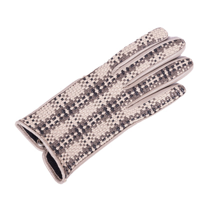 Ladies'woven nappa leather gloves, cashmere lined