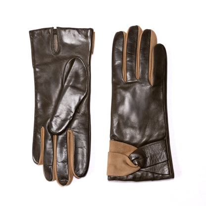 Guanti da donna in nappa e suede con fodera in cashmere