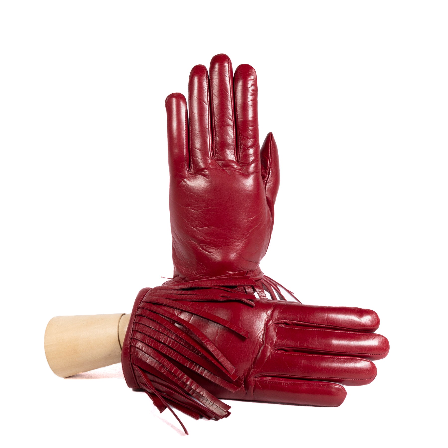 Damen Nappa-Leder Handschuhe mit Fransen, kaschmirgefüttert – Gala Gloves