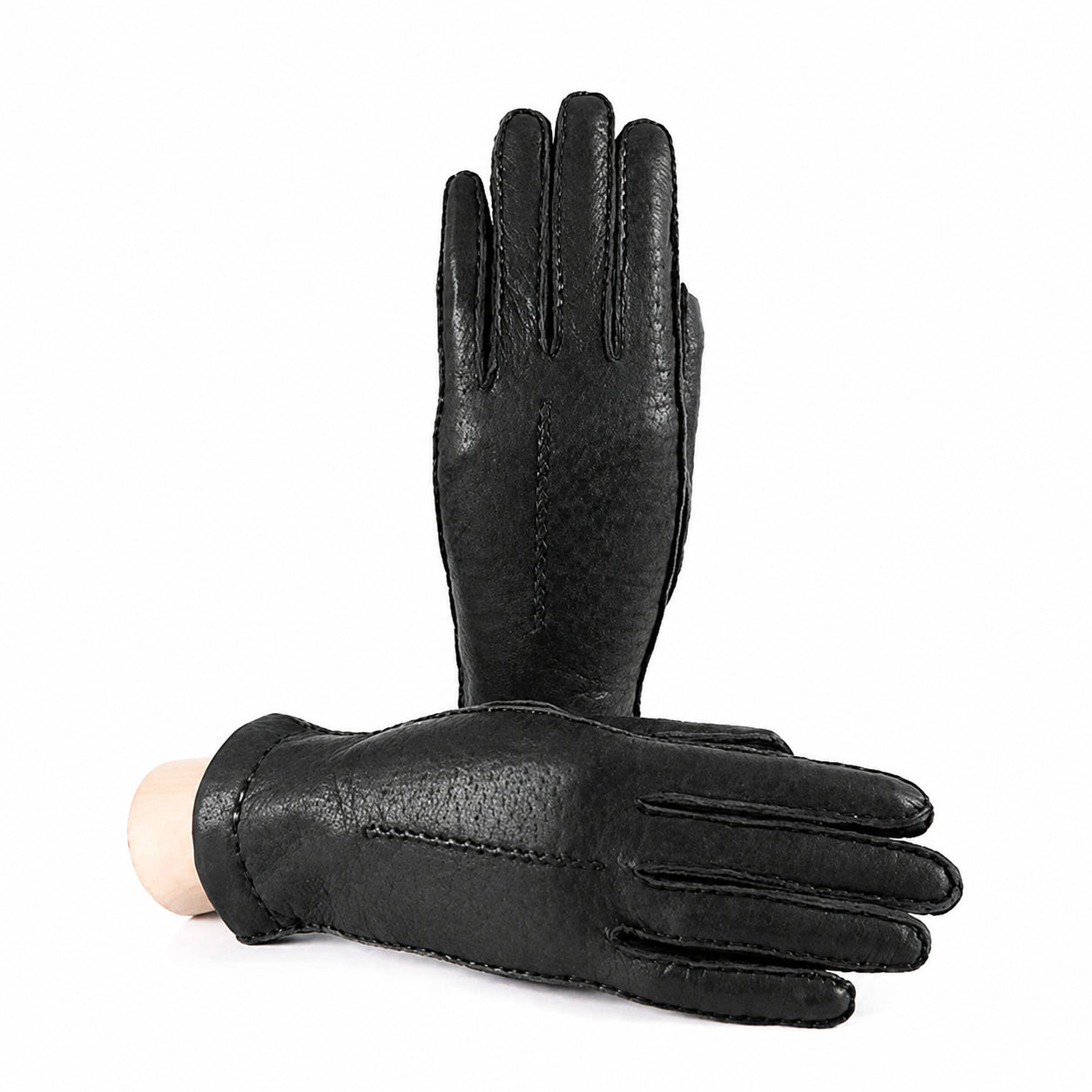 Damenhandschuhe aus braunem Peccaryleder