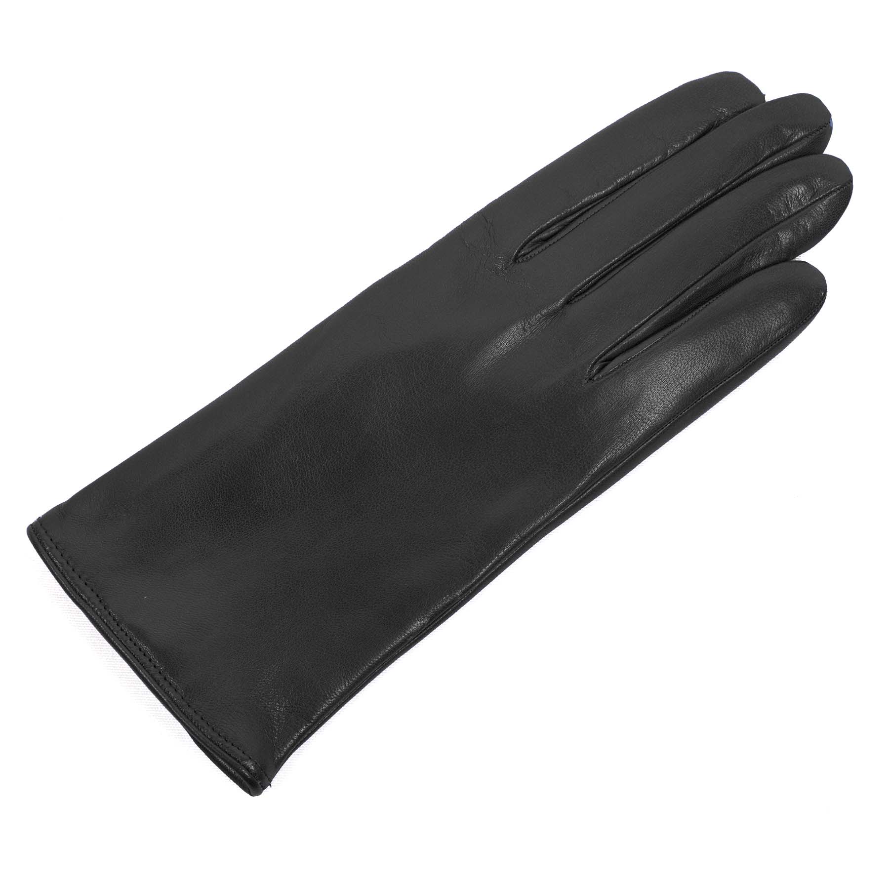 Elegant black leather gloves showcasing Italian craftsmanship and premium materials, perfect for sophisticated styling.
