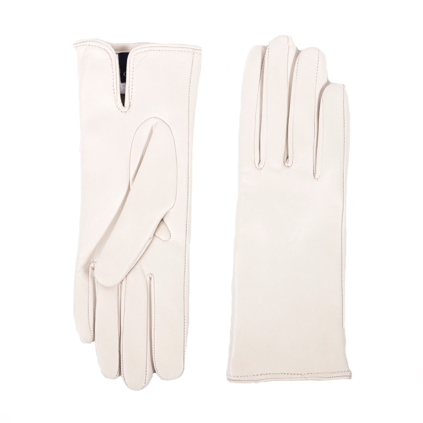 Women's basic soft nappa leather gloves with palm opening and cashmere lining - Stone 2