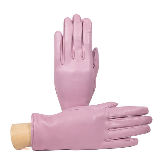 Guanti da donna classici in pelle nappa con apertura sottomano e foderati cashmere