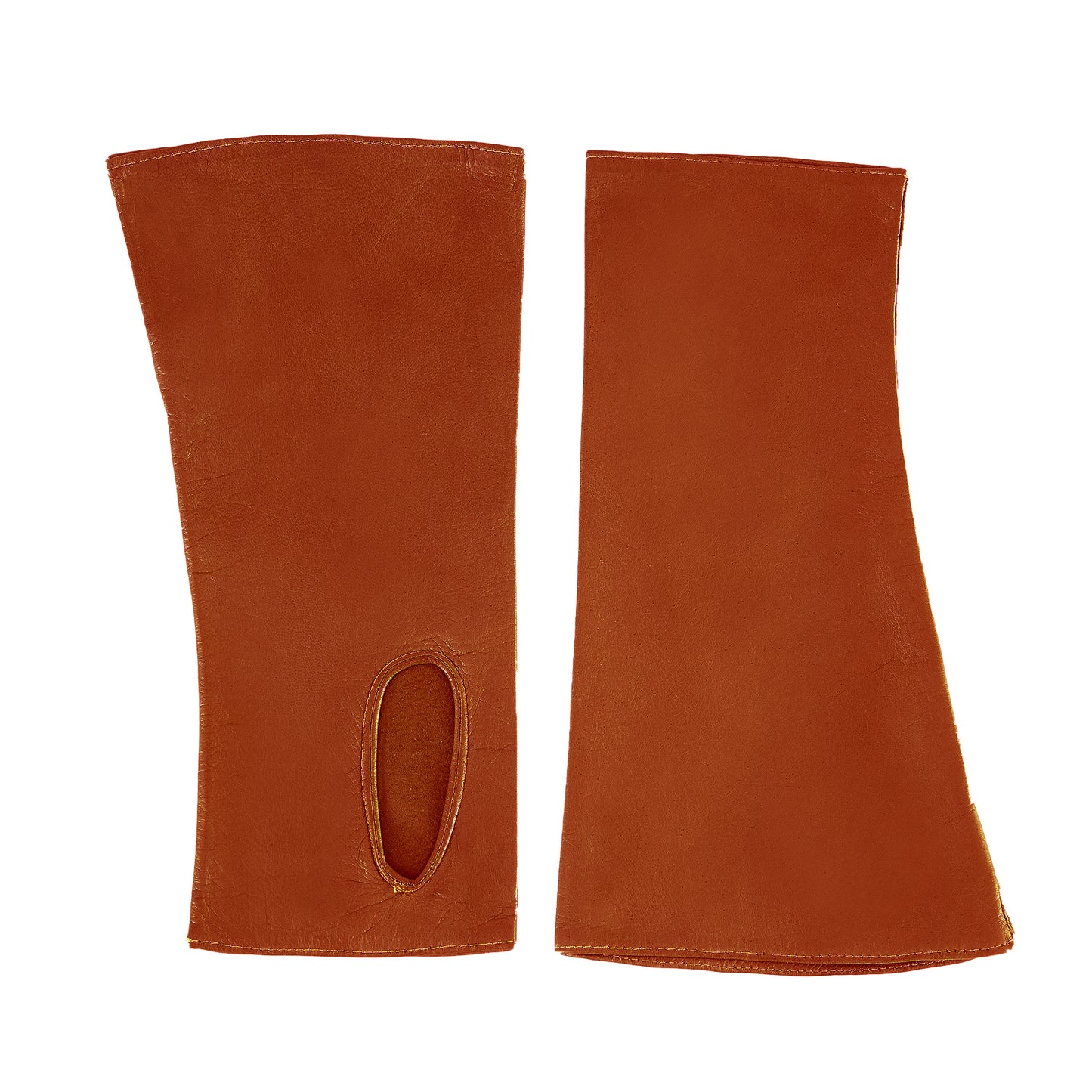 Women's fingerless soft brick nappa leather gloves unlined