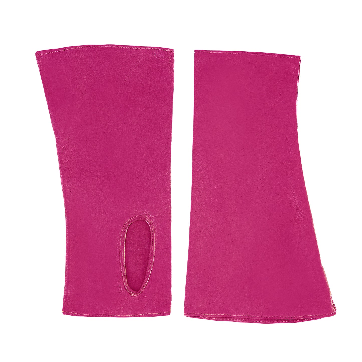 Women's fingerless deep pink nappa leather gloves unlined