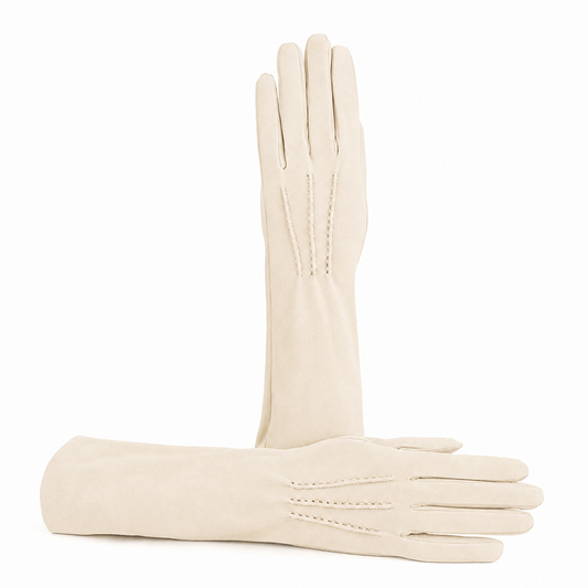 Guanti da donna in pelle suede colore nero 6 BT e foderati cashmere