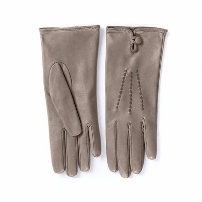 Women's silk lined gloves nappa gloves - Tortora 2