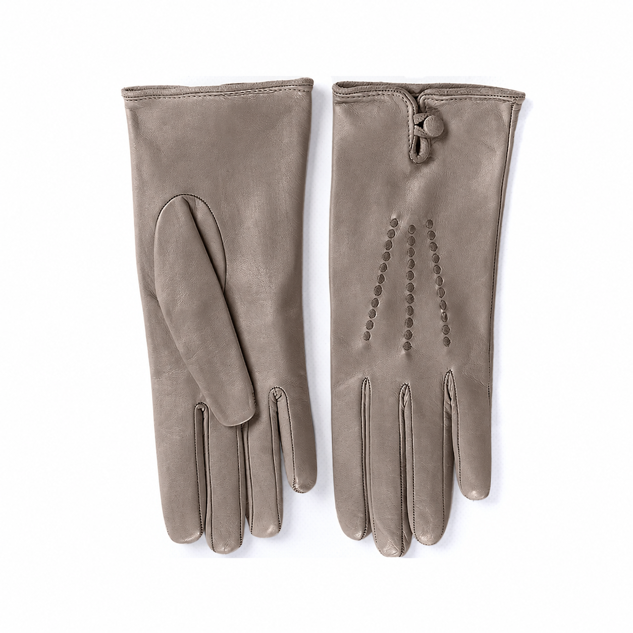 Women's silk lined gloves nappa gloves - Tortora 2