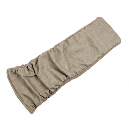 Women's fingerless taupe suede leather gloves with Vitale Barberis Canonico wool top