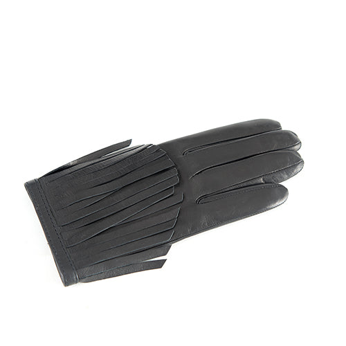 Ladies' nappa leather gloves with fringes, cashmere lined