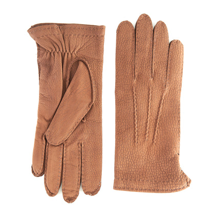 Men's havana lamb nubuck leather gloves and cashmere lining