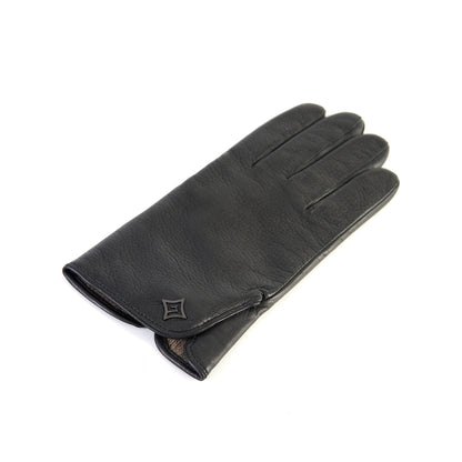 Men's deerskin leather gloves with touchscreen leather palm , cashmere lining