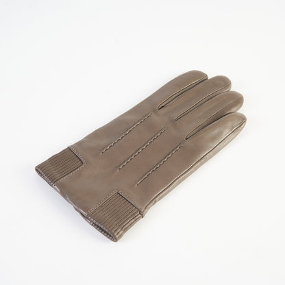 Mens' nappa leather gloves with elastic panel detail, cashmere lined