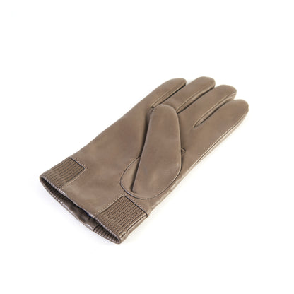 Mens' nappa leather gloves with elastic panel detail, cashmere lined