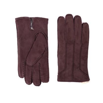 Handcrafted suede leather gloves with natural rabbit lining