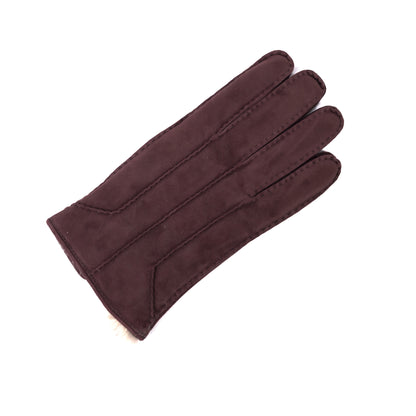Handcrafted suede leather gloves with natural rabbit lining