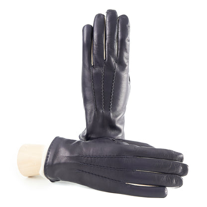 Men's nappa leather gloves  with contrast finger inserts and cashmere lining