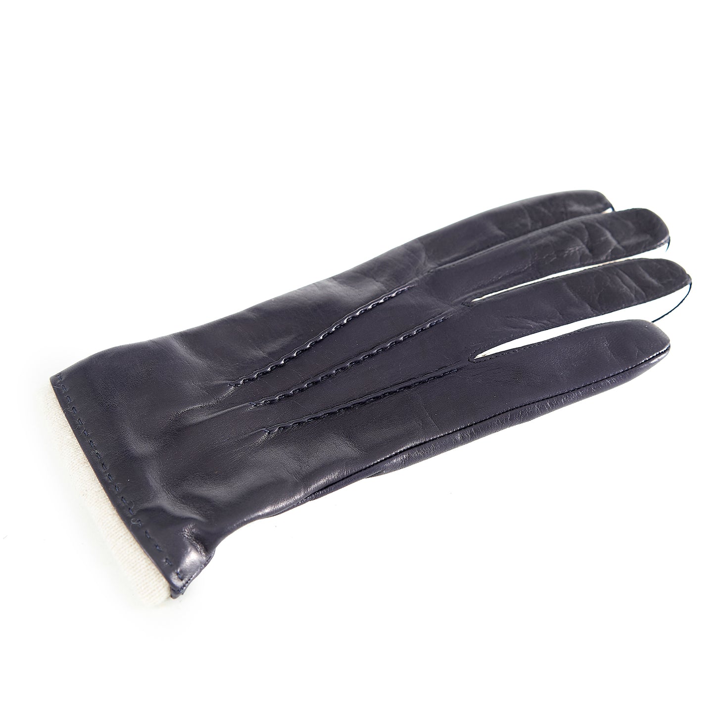 Men's nappa leather gloves  with contrast finger inserts and cashmere lining