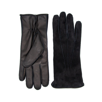 Men's nappa suede combination gloves mix cashmere lined