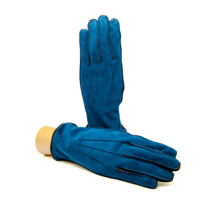 Men's nappa suede combination gloves mix cashmere lined