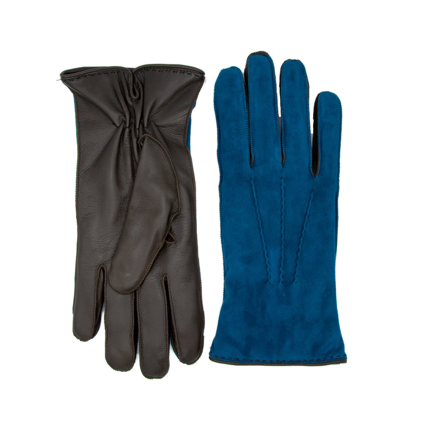 Men's nappa suede combination gloves mix cashmere lined