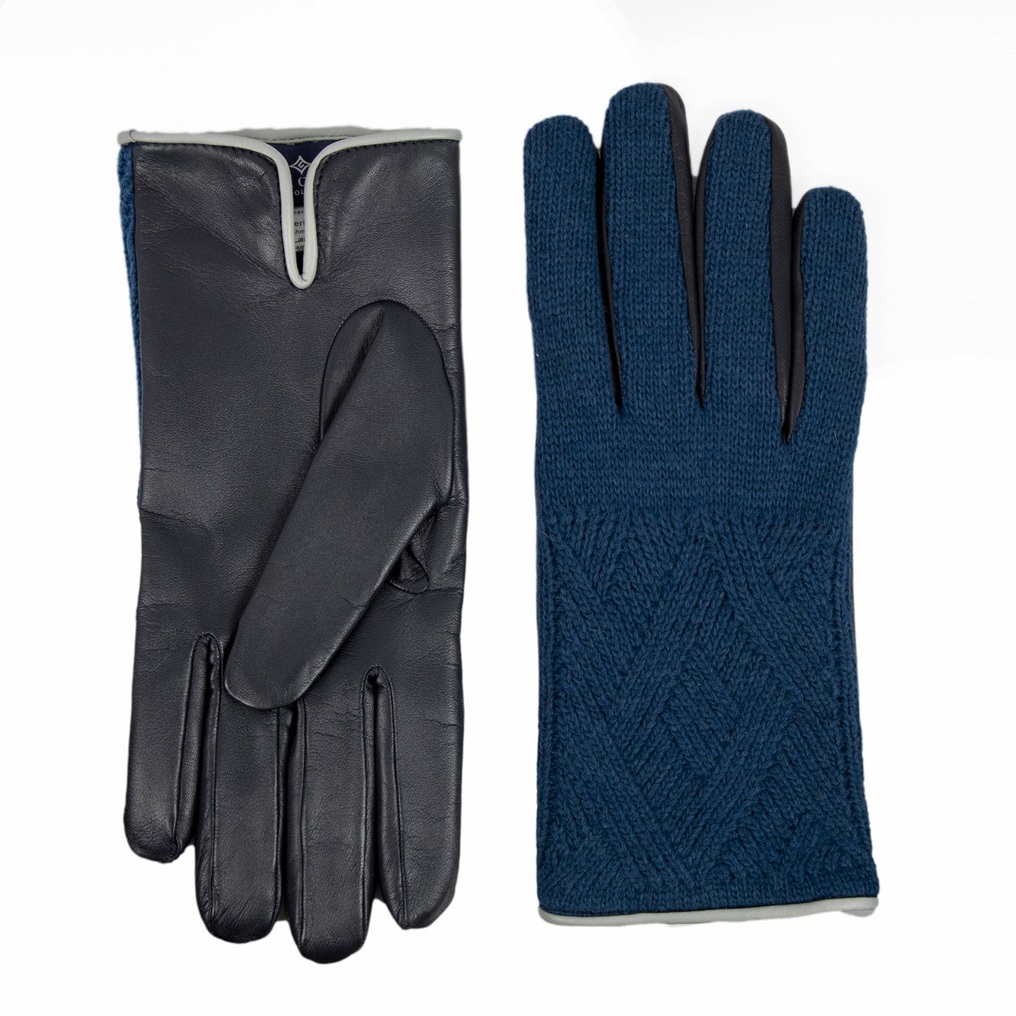 Men’s Touchscreen Leather Gloves with Braided Wool Back