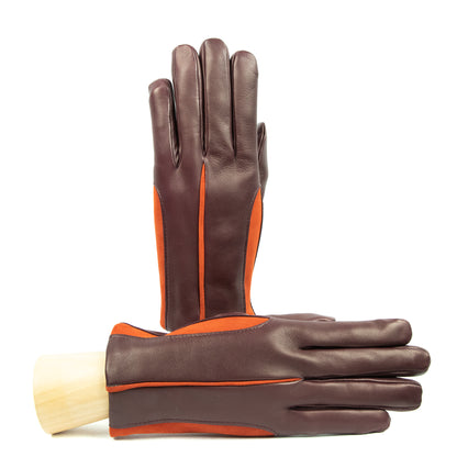 Men' nappa leather gloves with elastic suede inserts