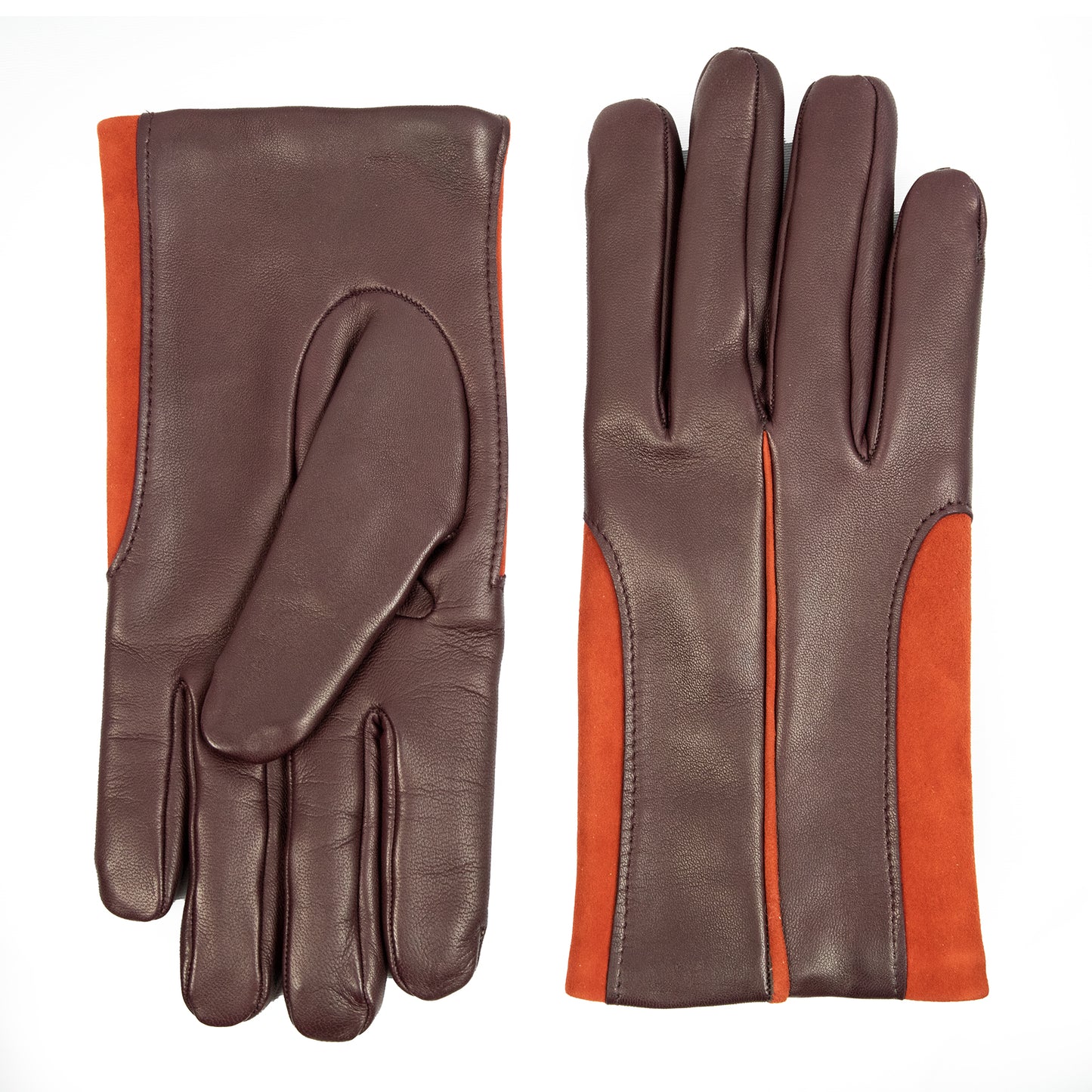 Men' nappa leather gloves with elastic suede inserts