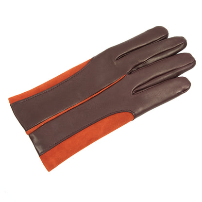 Men' nappa leather gloves with elastic suede inserts