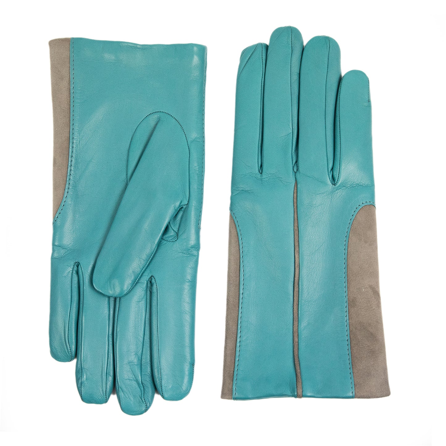 Men' nappa leather gloves with elastic suede inserts